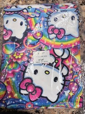Hello Kitty Rainbow Spacescape Pillowcase - Pink, Blue, White
